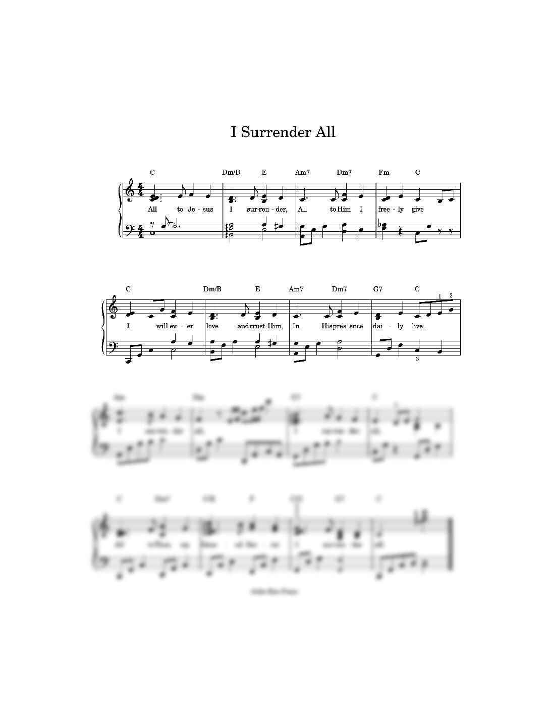 I Surrender All in C Major